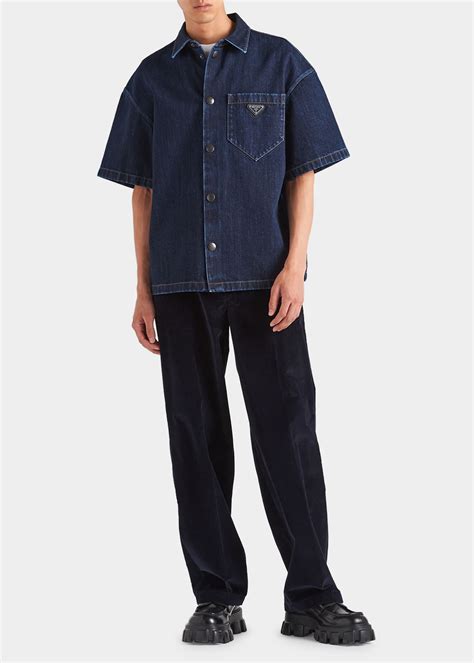 prada denim bowling shirt|prada bowling shirt sale.